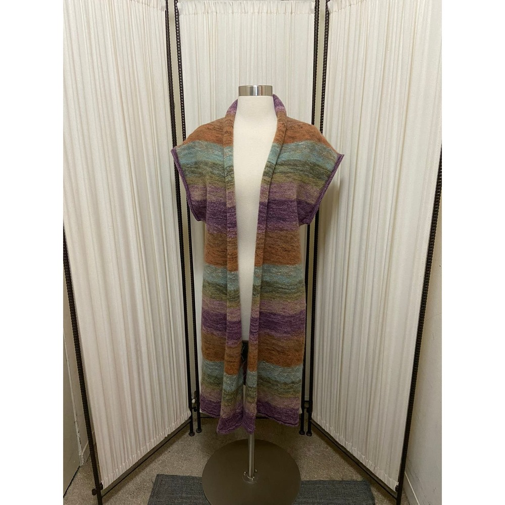 Vintage SUNDANCE wool blend long vest/cardigan multi | Womens size small